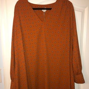 🦋 (2/$15) Orange/Burnt Sienna Long Sleeve Dress